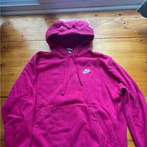 Nike Hot Pink Hoodie with White Swoosh Tag